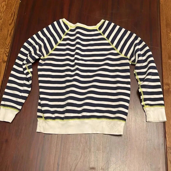 Ralph Lauren sweatshirt blue striped with green stitching size 16 - Picture 6 of 8